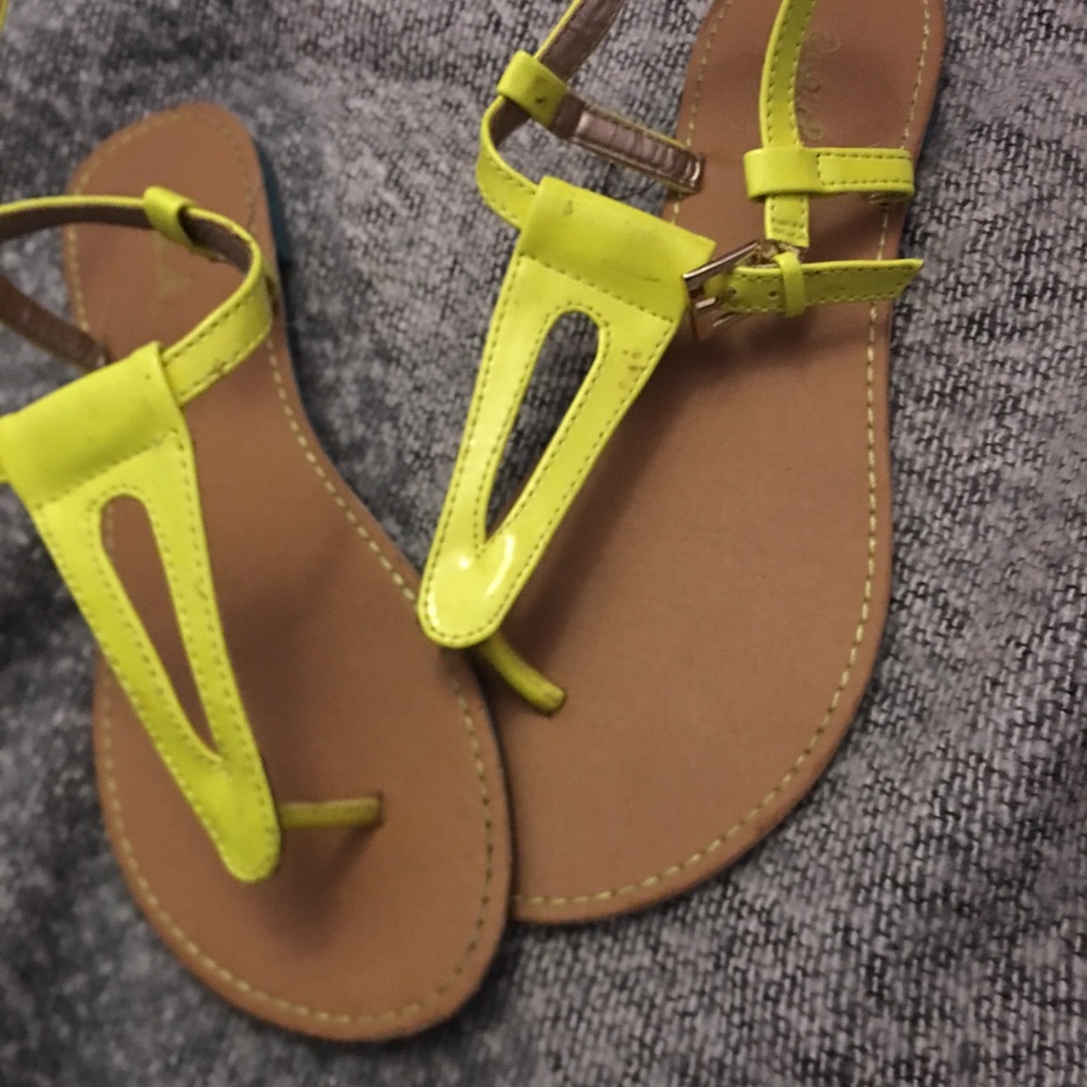 Women’s neon yellow sandals